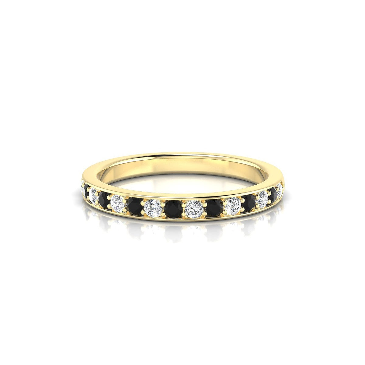 Union | 18k Yellow Gold 1.7 mm Round Black Diamond Ring