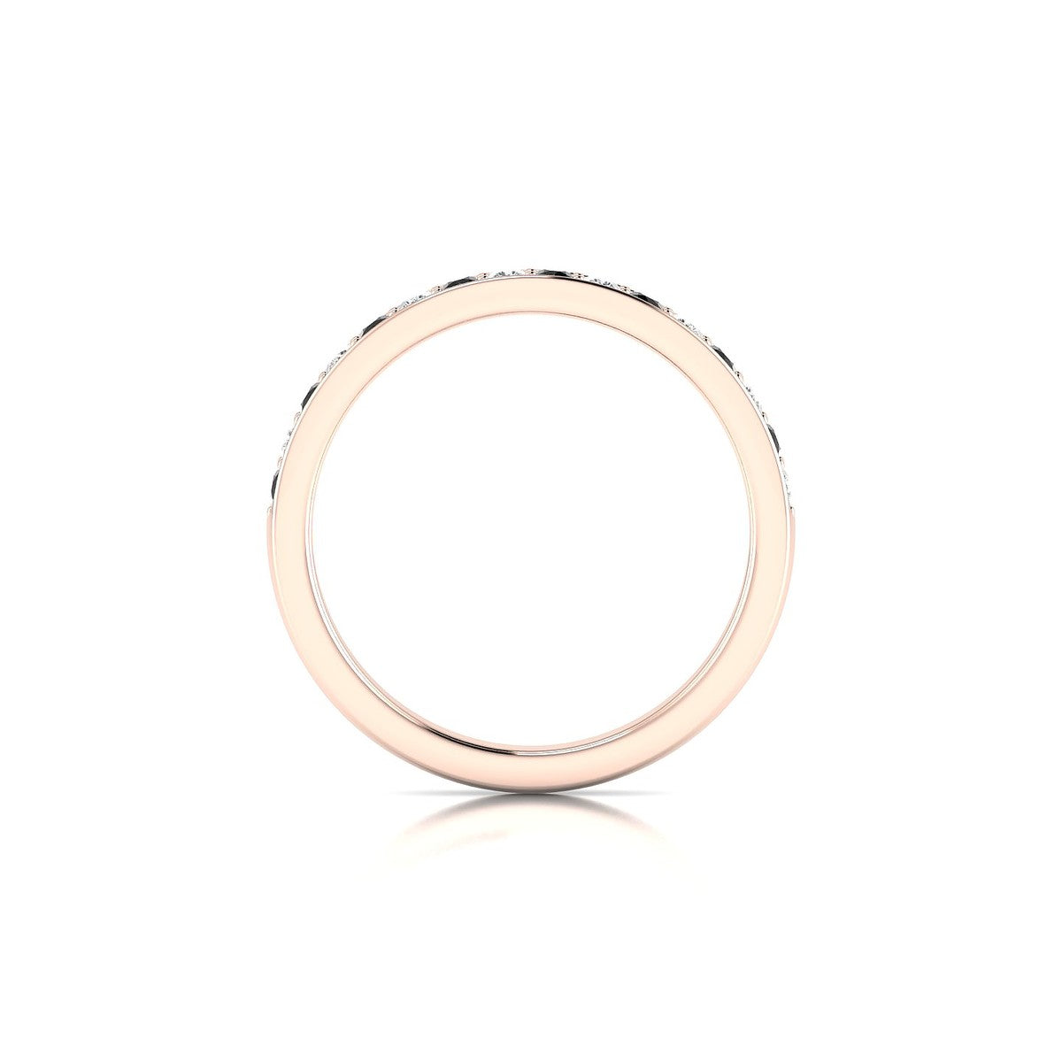 Union | 18k Rose Gold 1.7 mm Round Black Diamond Ring