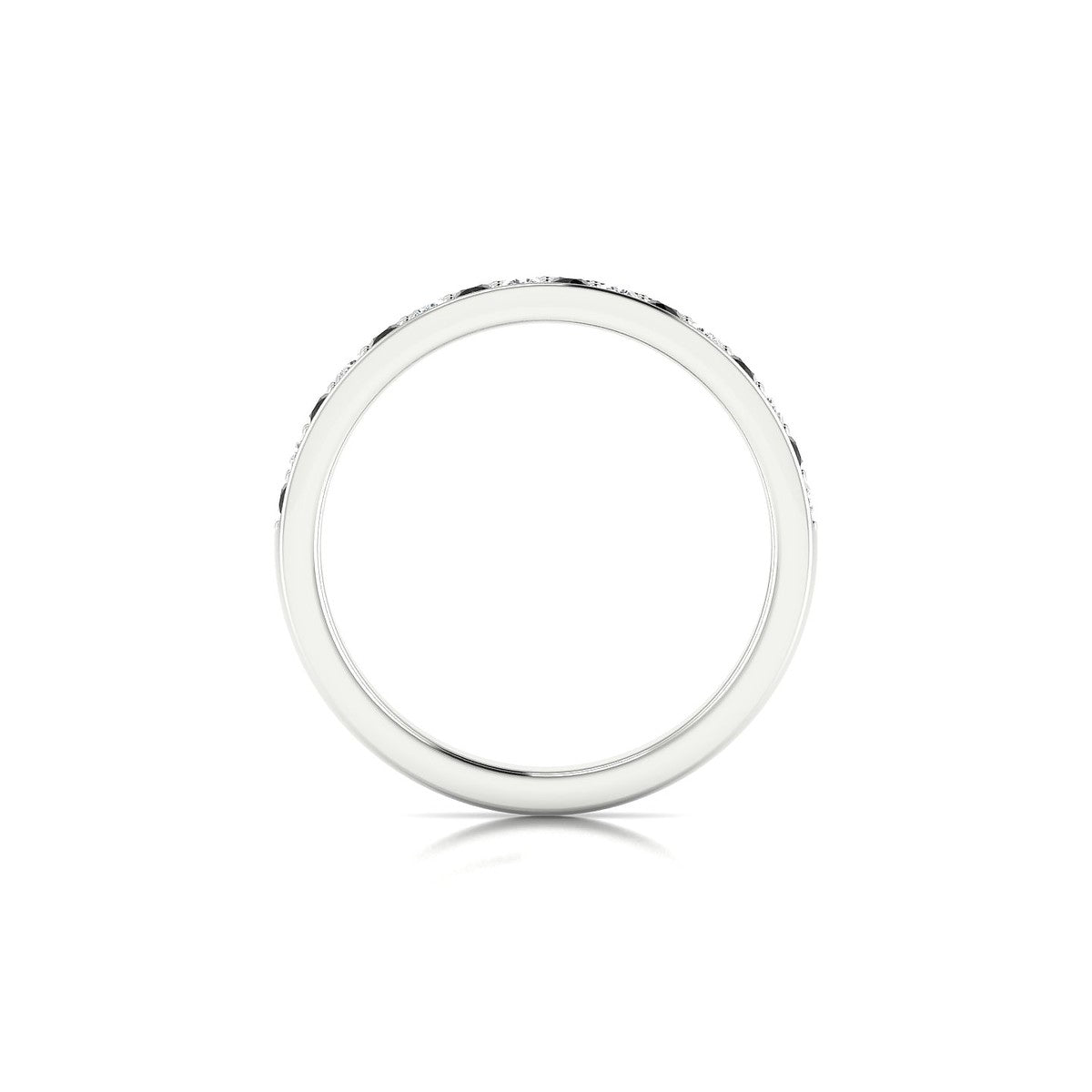 Union | 18k White Gold 1.7 mm Round Black Diamond Ring