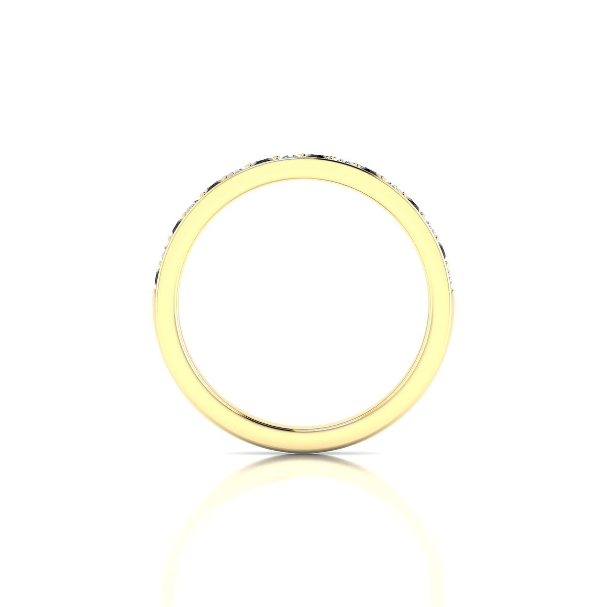 Union | 18k Yellow Gold 1.7 mm Round Black Diamond Ring