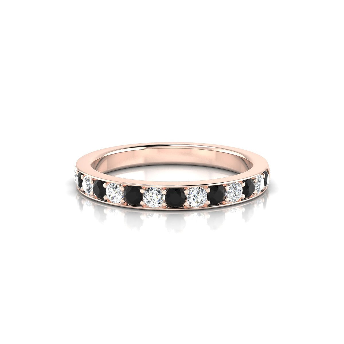 Union | 18k Rose Gold 2 mm Round Black Diamond Ring