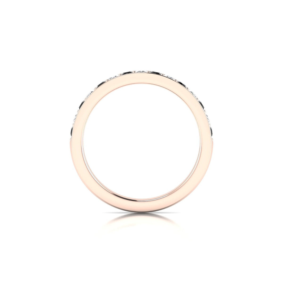 Union | 18k Rose Gold 2 mm Round Black Diamond Ring