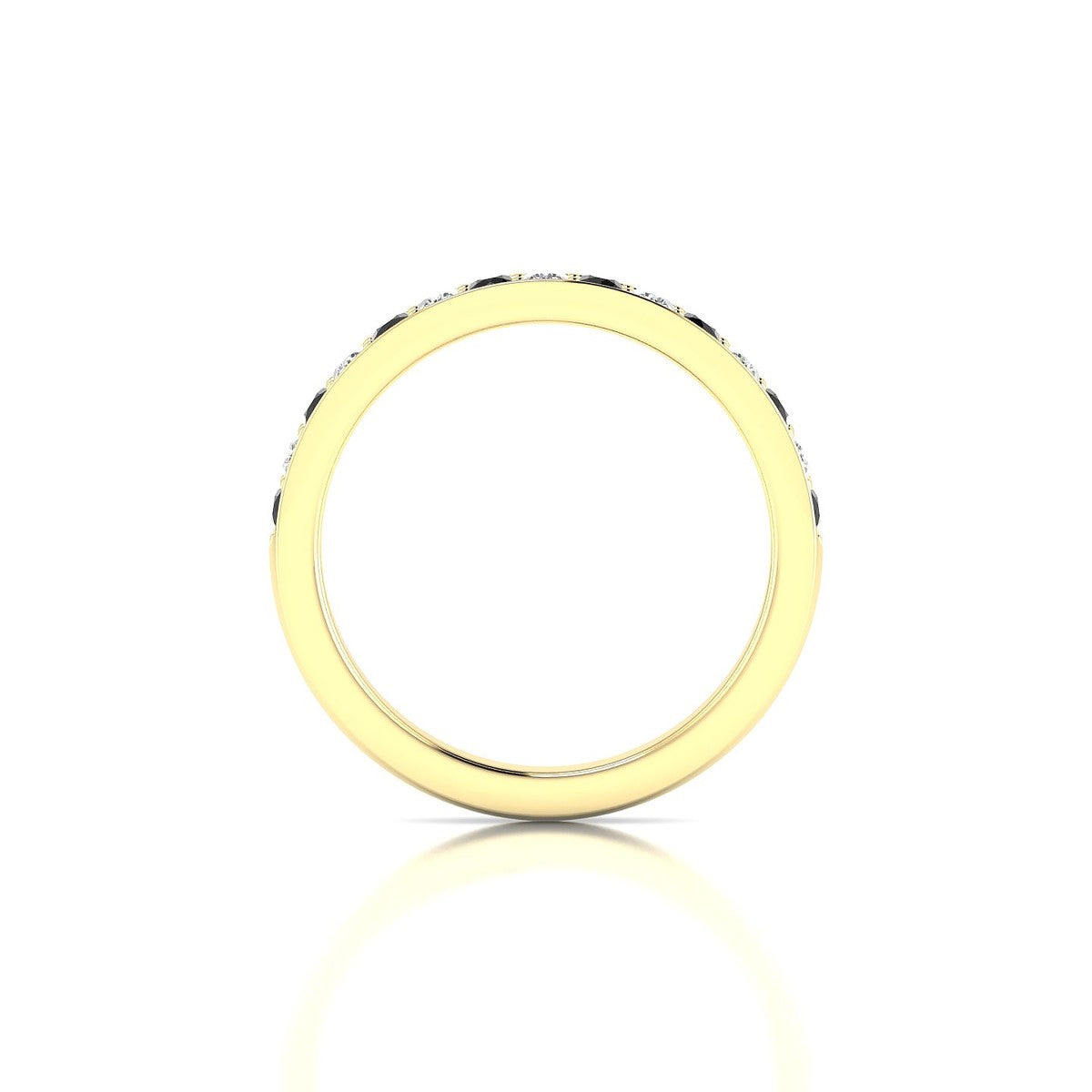Union | 18k Yellow Gold 2 mm Round Black Diamond Ring