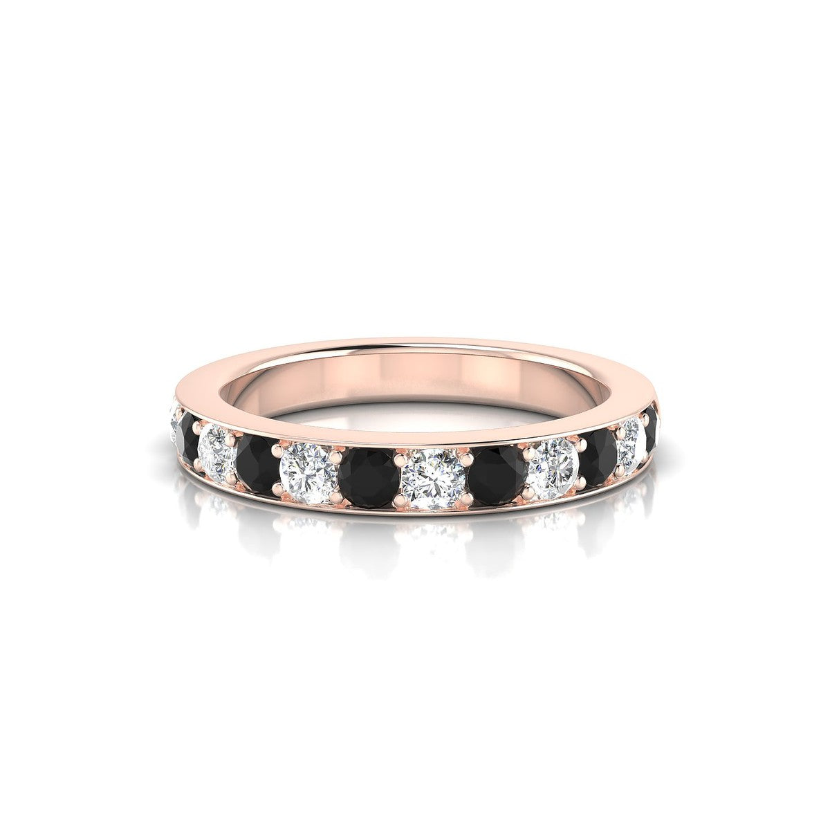 Union | 18k Rose Gold 2.5 mm Round Black Diamond Ring