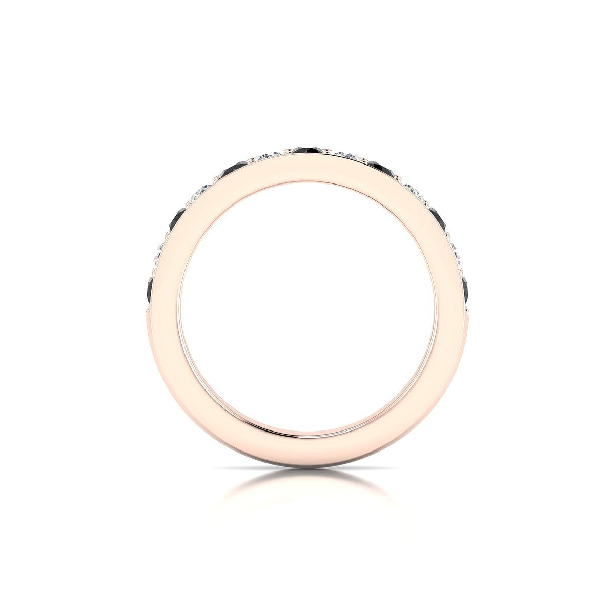 Union | 18k Rose Gold 2.5 mm Round Black Diamond Ring