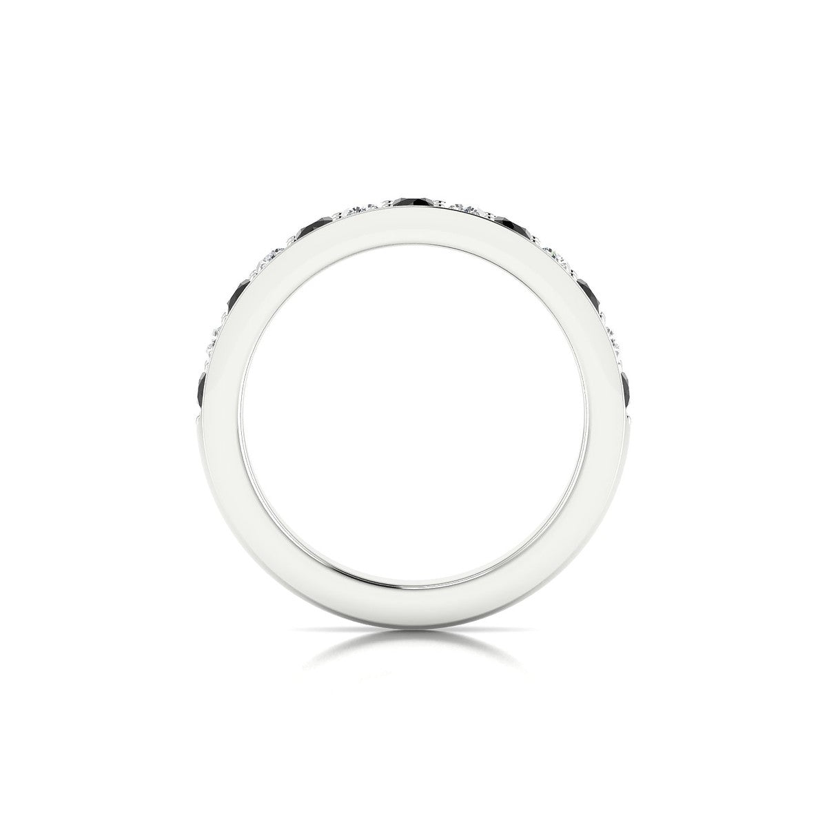 Union | 18k White Gold 2.5 mm Round Black Diamond Ring