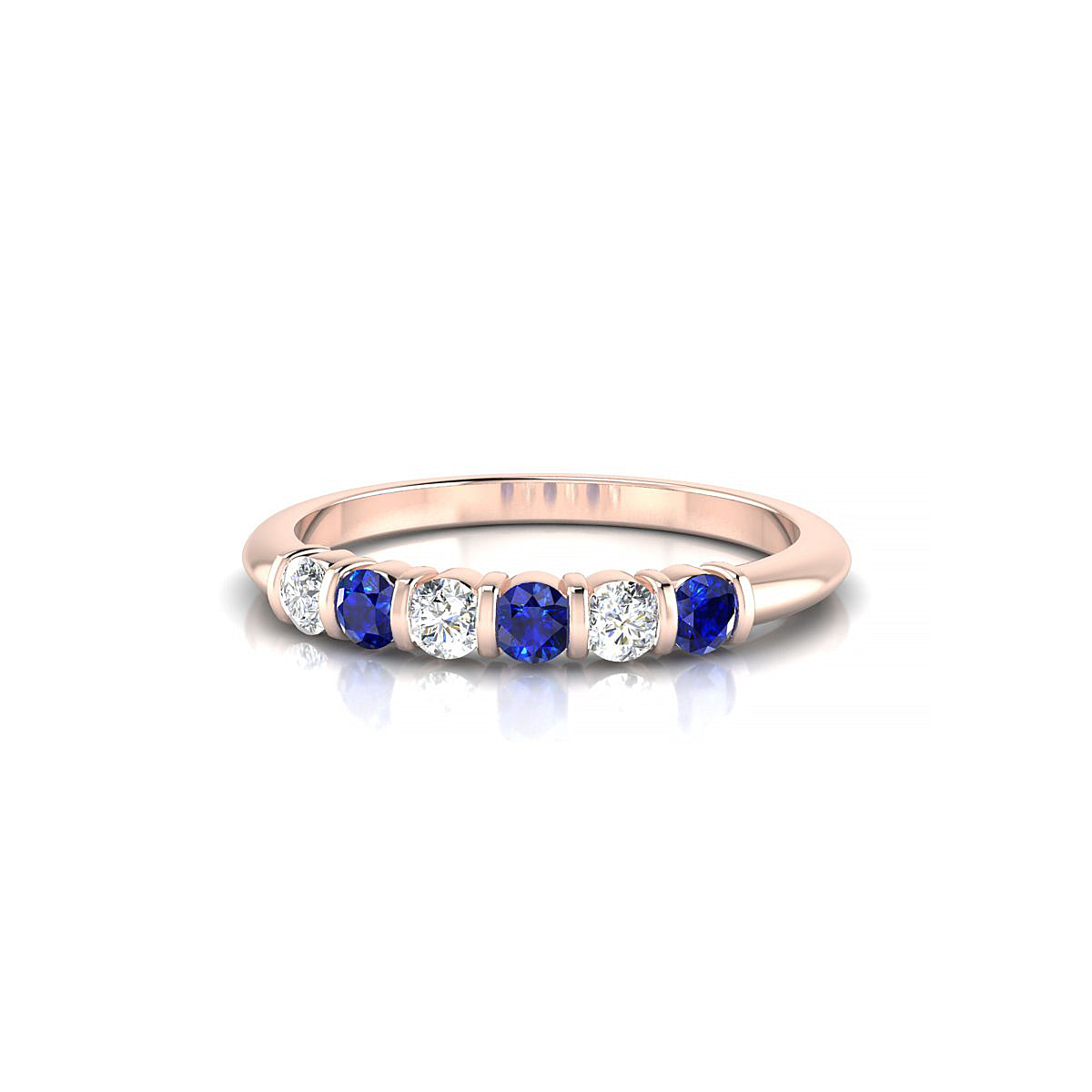 Unique | 18k Rose Gold 2.5 mm Round Sapphire Ring