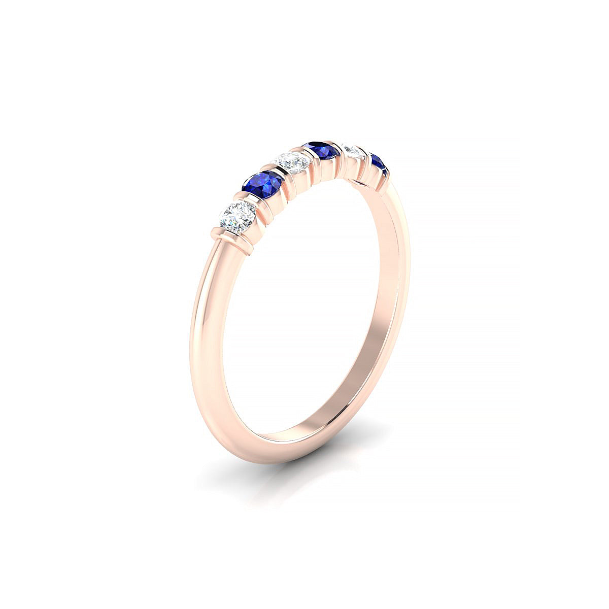 Unique | 18k Rose Gold 2.5 mm Round Sapphire Ring
