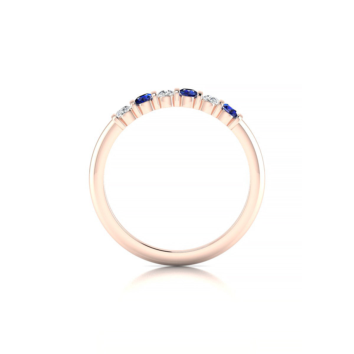 Unique | 18k Rose Gold 2.5 mm Round Sapphire Ring