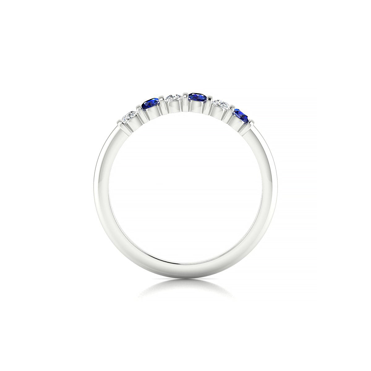 Unique | 18k White Gold 2.5 mm Round Sapphire Ring