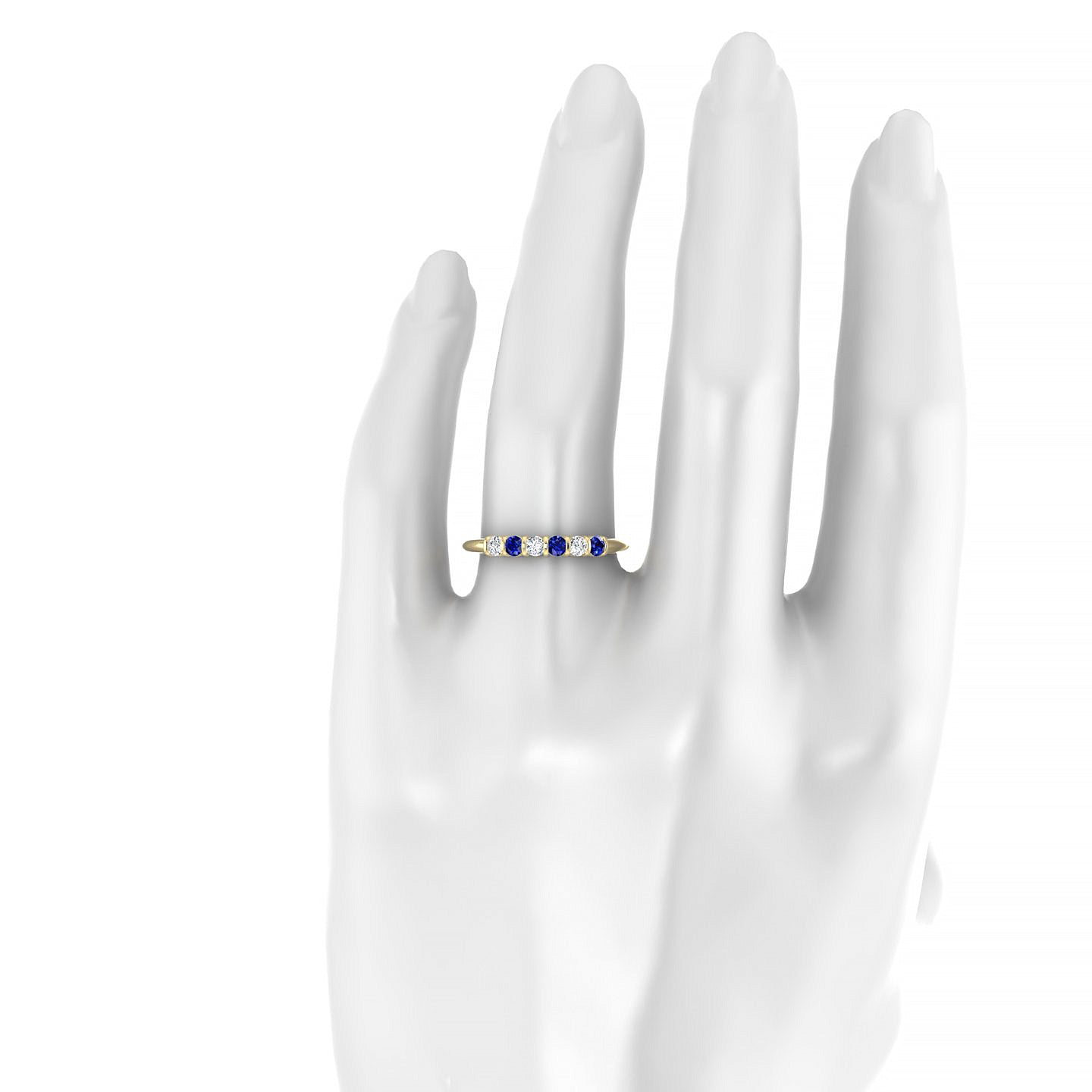 Unique | 18k Yellow Gold 2.5 mm Round Sapphire Ring