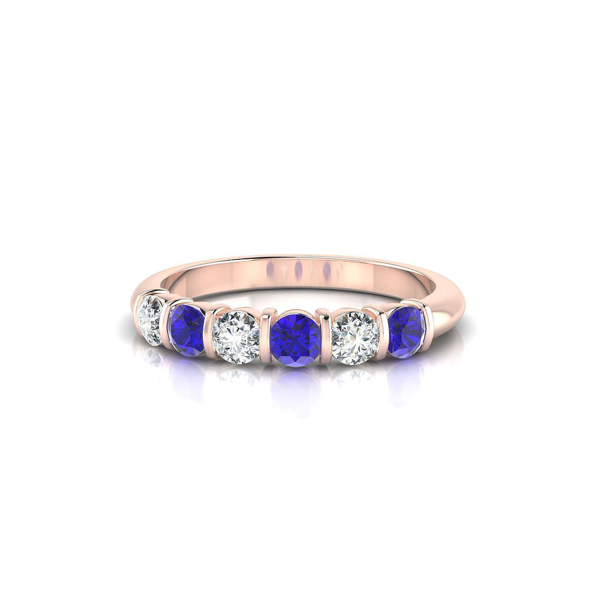 Unique | 18k Rose Gold 3 mm Round Tanzanite Ring