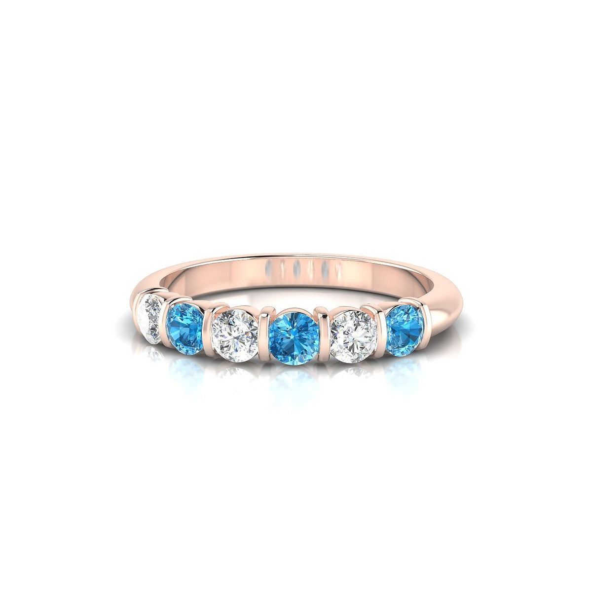 Unique | 18k Rose Gold 3 mm Round Topaz Ring