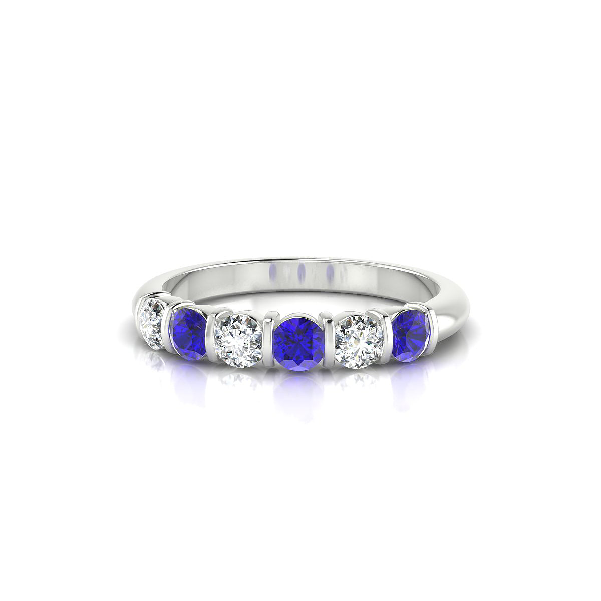 Unique | 18k White Gold 3 mm Round Tanzanite Ring