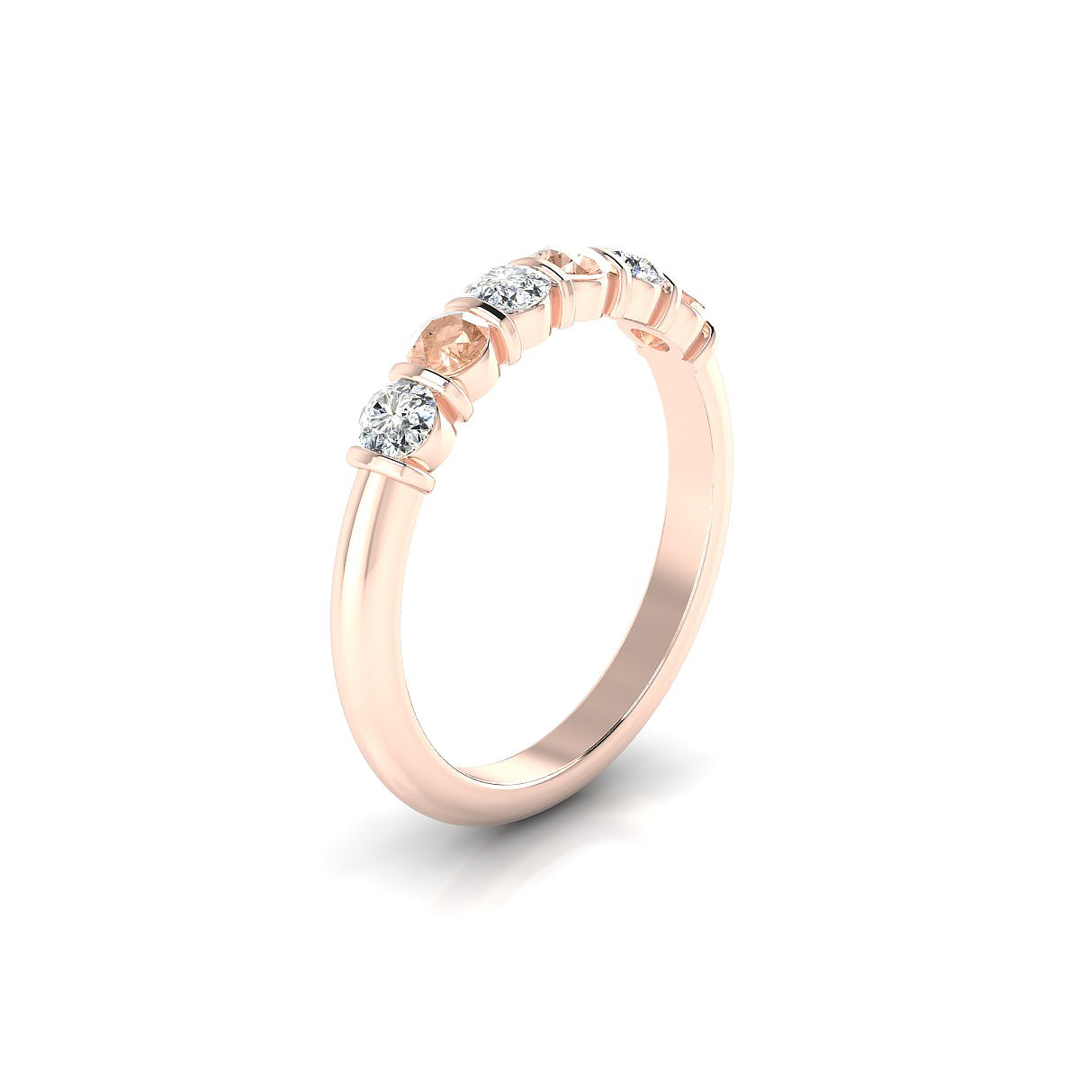 Unique | 18k Rose Gold 3 mm Round Morganite Ring