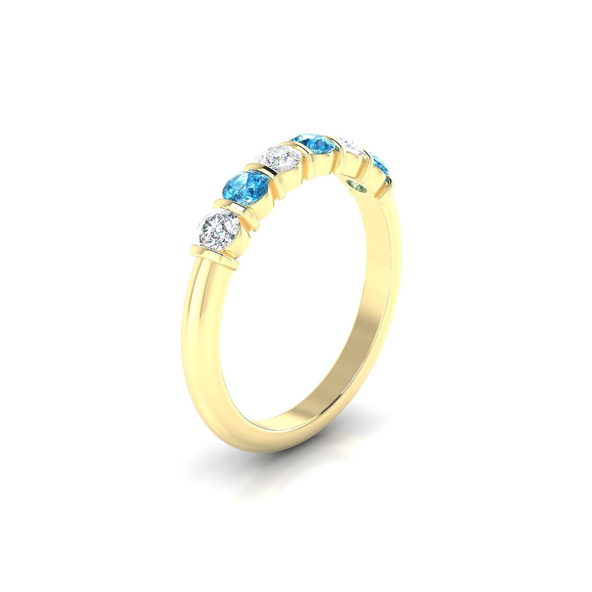Unique | 18k Yellow Gold 3 mm Round Topaz Ring