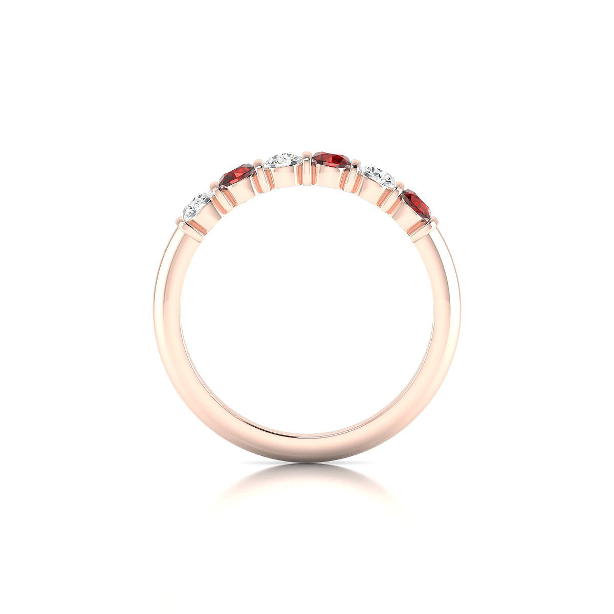Unique | 18k Rose Gold 3 mm Round Garnet Ring