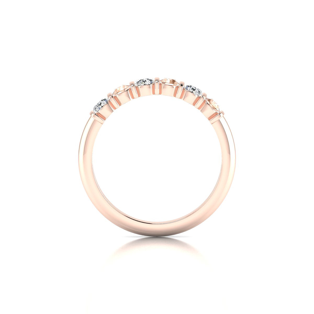 Unique | 18k Rose Gold 3 mm Round Morganite Ring
