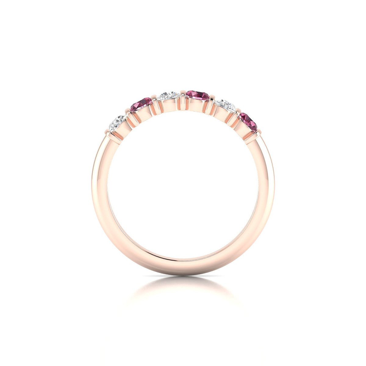 Unique | 18k Rose Gold 3 mm Round Rhodolite Ring