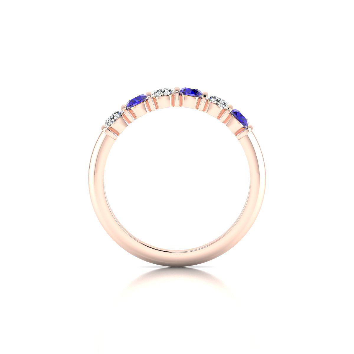 Unique | 18k Rose Gold 3 mm Round Tanzanite Ring
