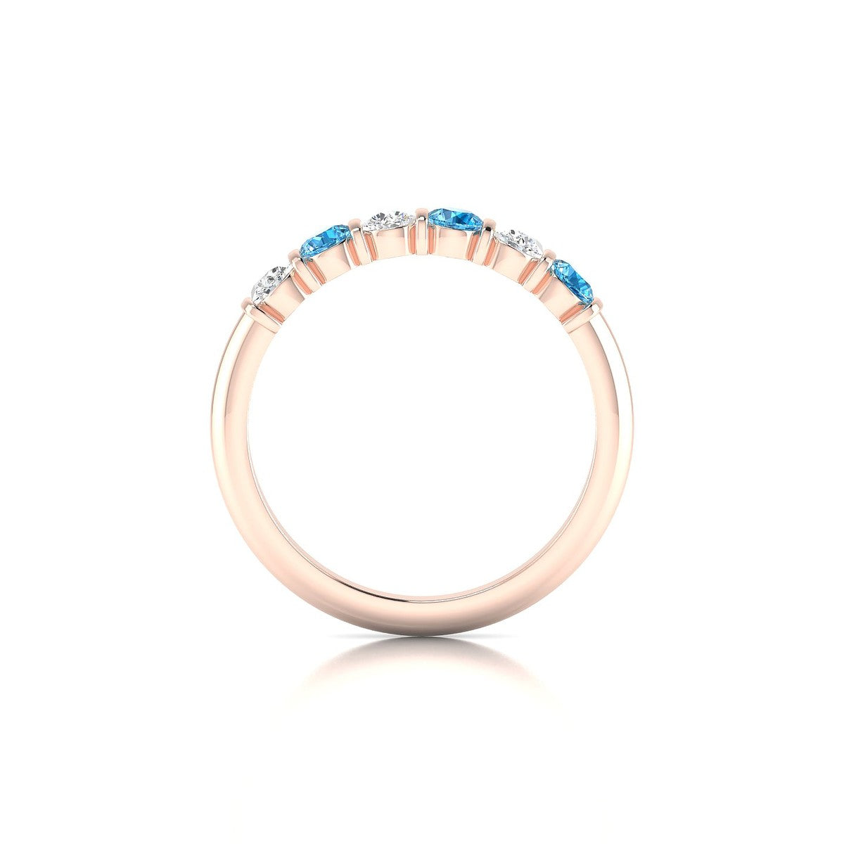 Unique | 18k Rose Gold 3 mm Round Topaz Ring