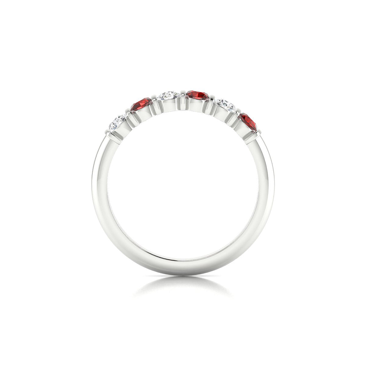 Unique | 18k White Gold 3 mm Round Garnet Ring