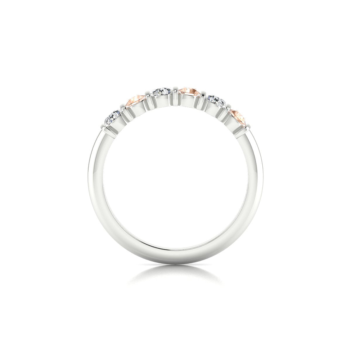 Unique | 18k White Gold 3 mm Round Morganite Ring