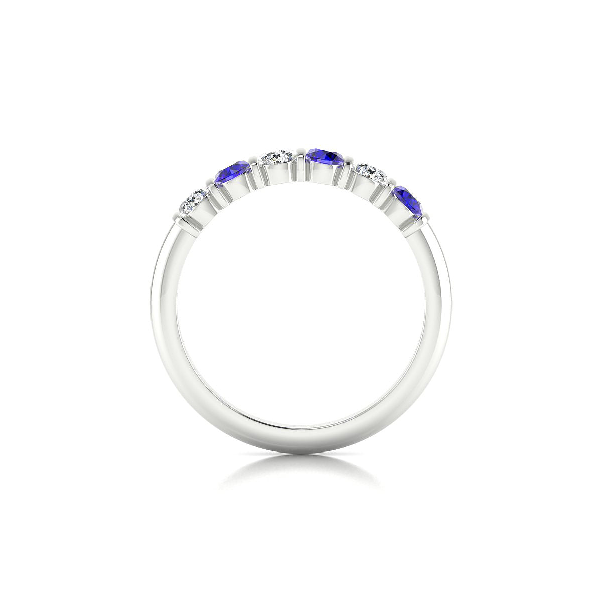 Unique | 18k White Gold 3 mm Round Tanzanite Ring
