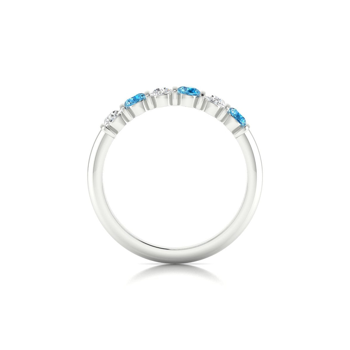 Unique | 18k White Gold 3 mm Round Topaz Ring