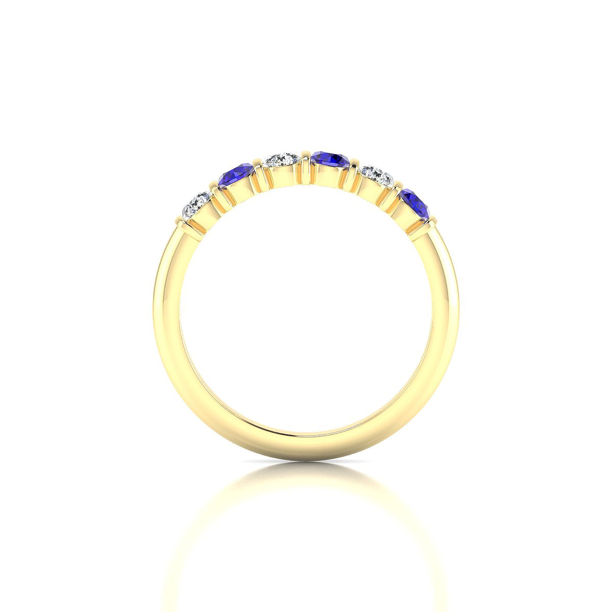 Unique | 18k Yellow Gold 3 mm Round Tanzanite Ring