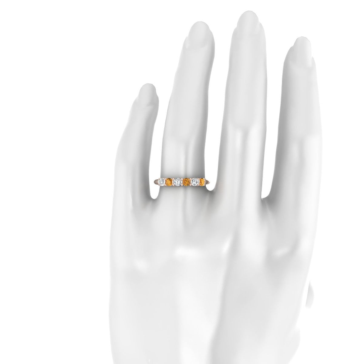Unique | 18k Rose Gold 3 mm Round Citrine Ring