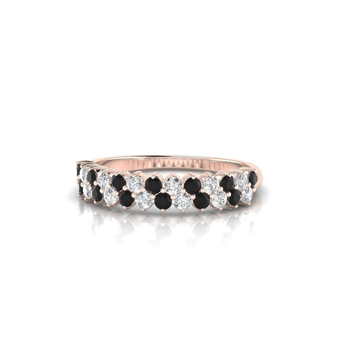 Valentine | 18k Rose Gold 1.7 mm Round Black Diamond Ring