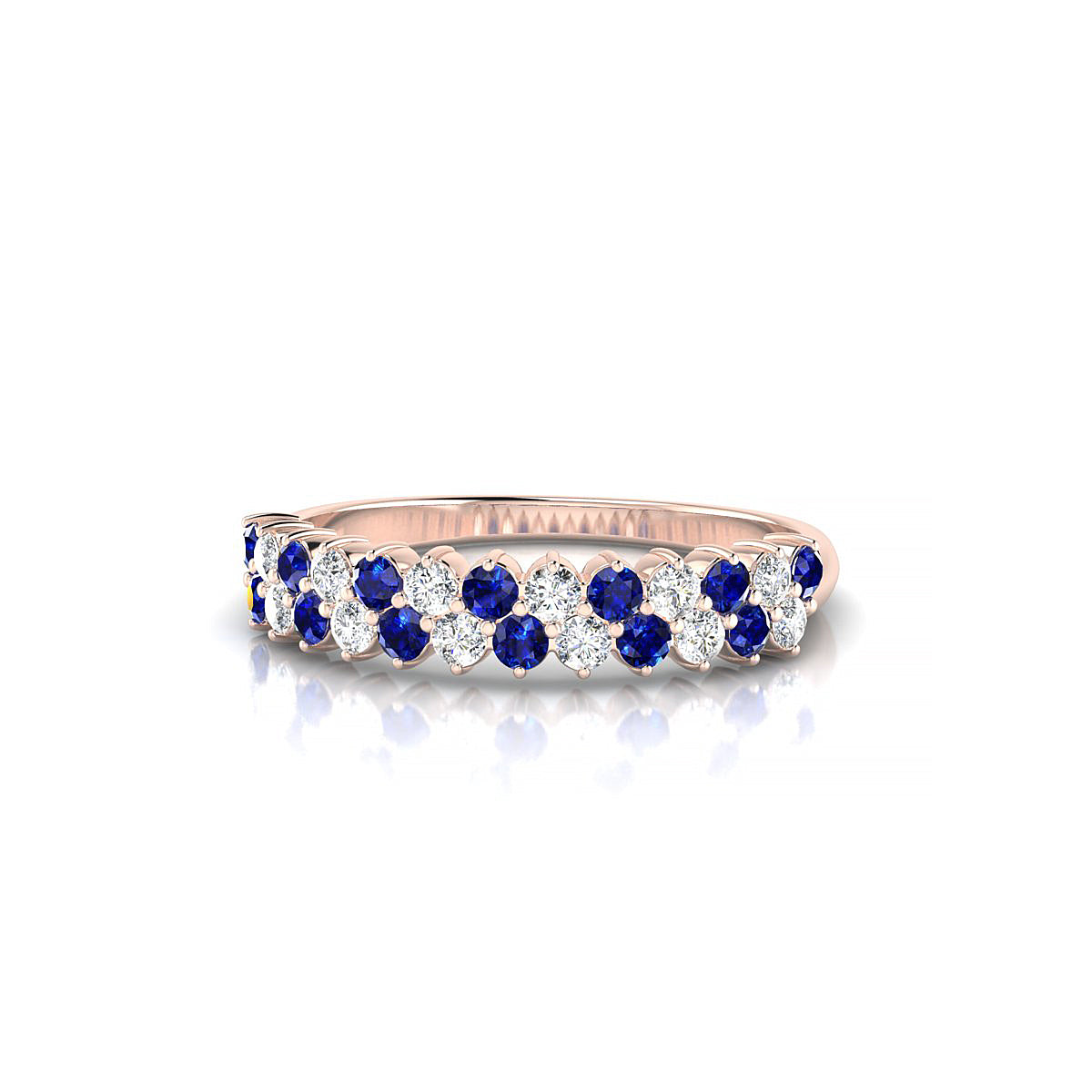 Valentine | 18k Rose Gold 1.7 mm Round Sapphire Ring