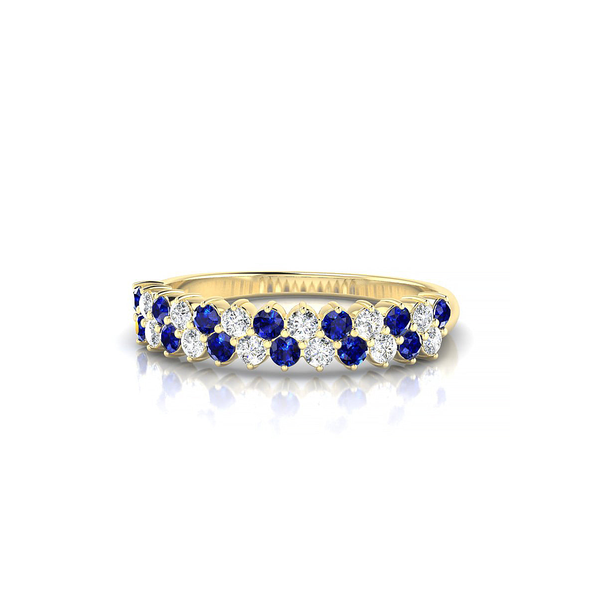 Valentine | 18k Yellow Gold 1.7 mm Round Sapphire Ring