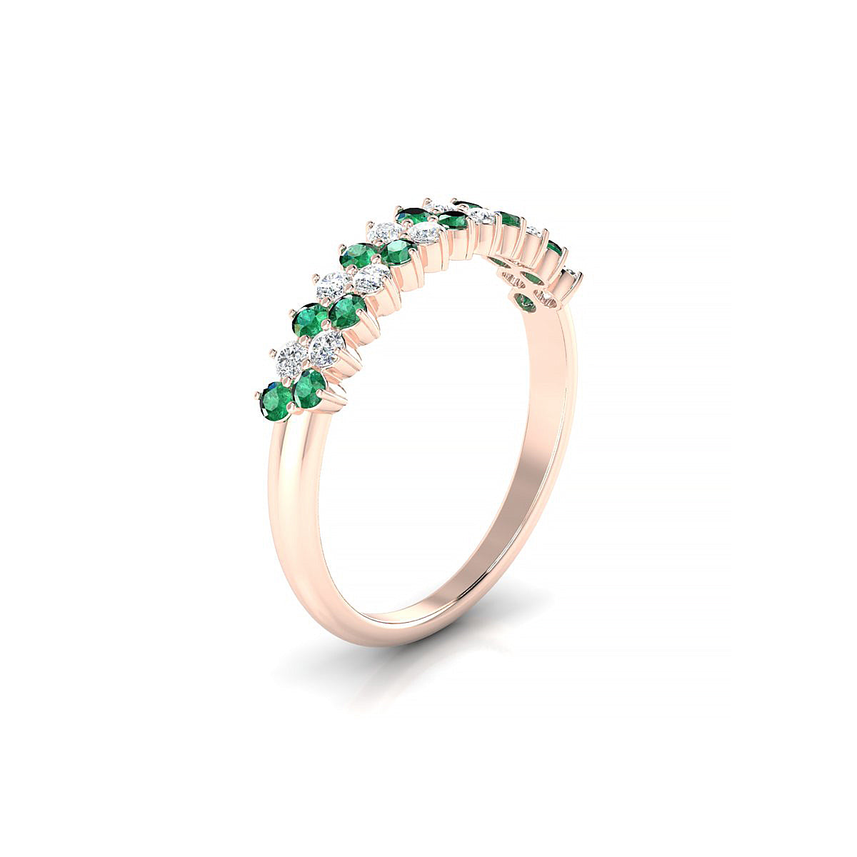 Valentine | 18k Rose Gold 1.7 mm Round Emerald Ring