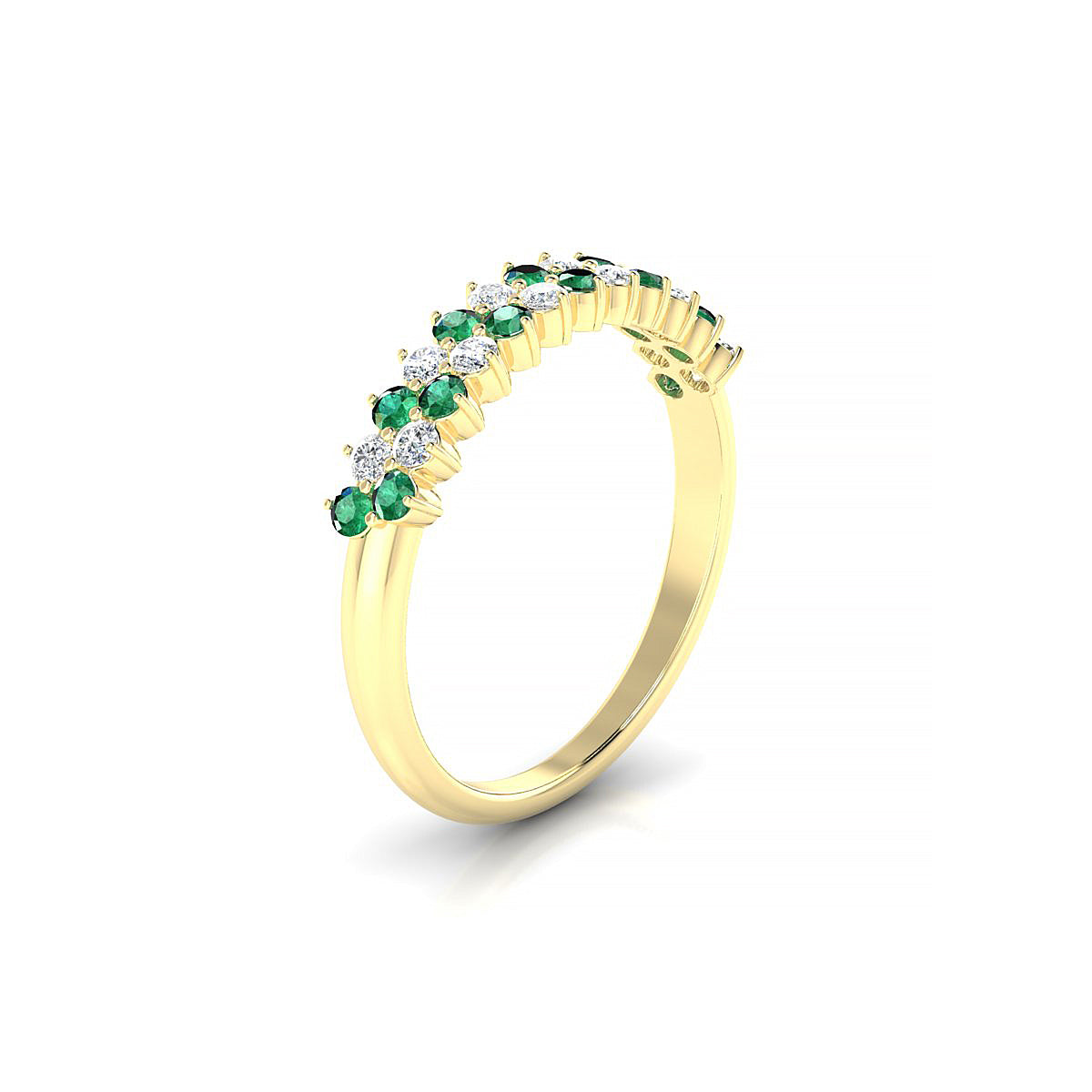 Valentine | 18k Yellow Gold 1.7 mm Round Emerald Ring