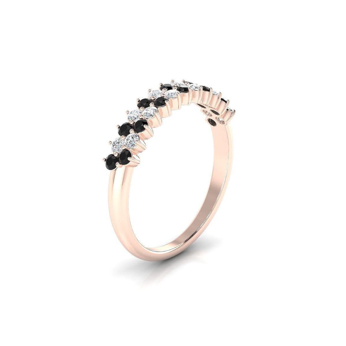 Valentine | 18k Rose Gold 1.7 mm Round Black Diamond Ring