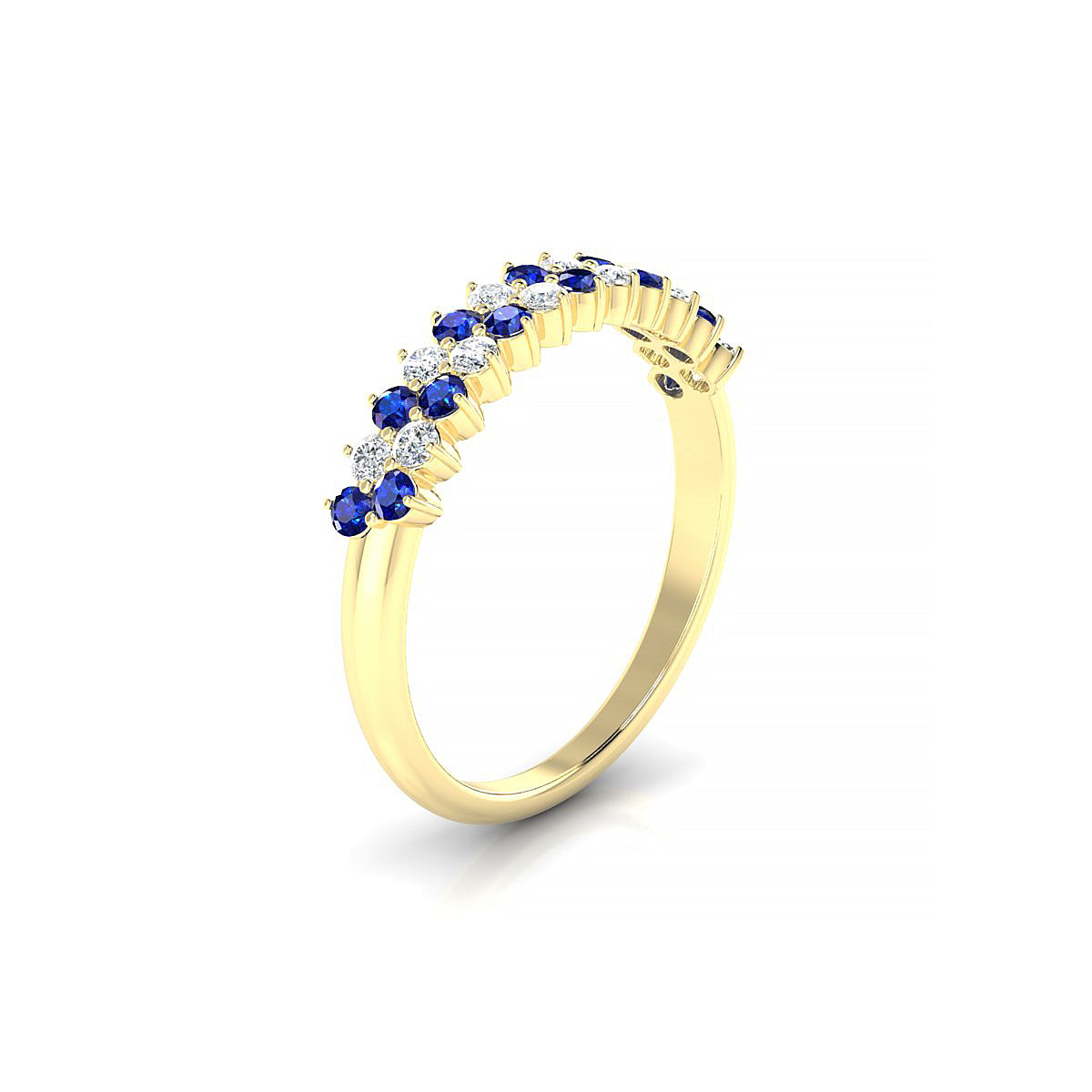 Valentine | 18k Yellow Gold 1.7 mm Round Sapphire Ring