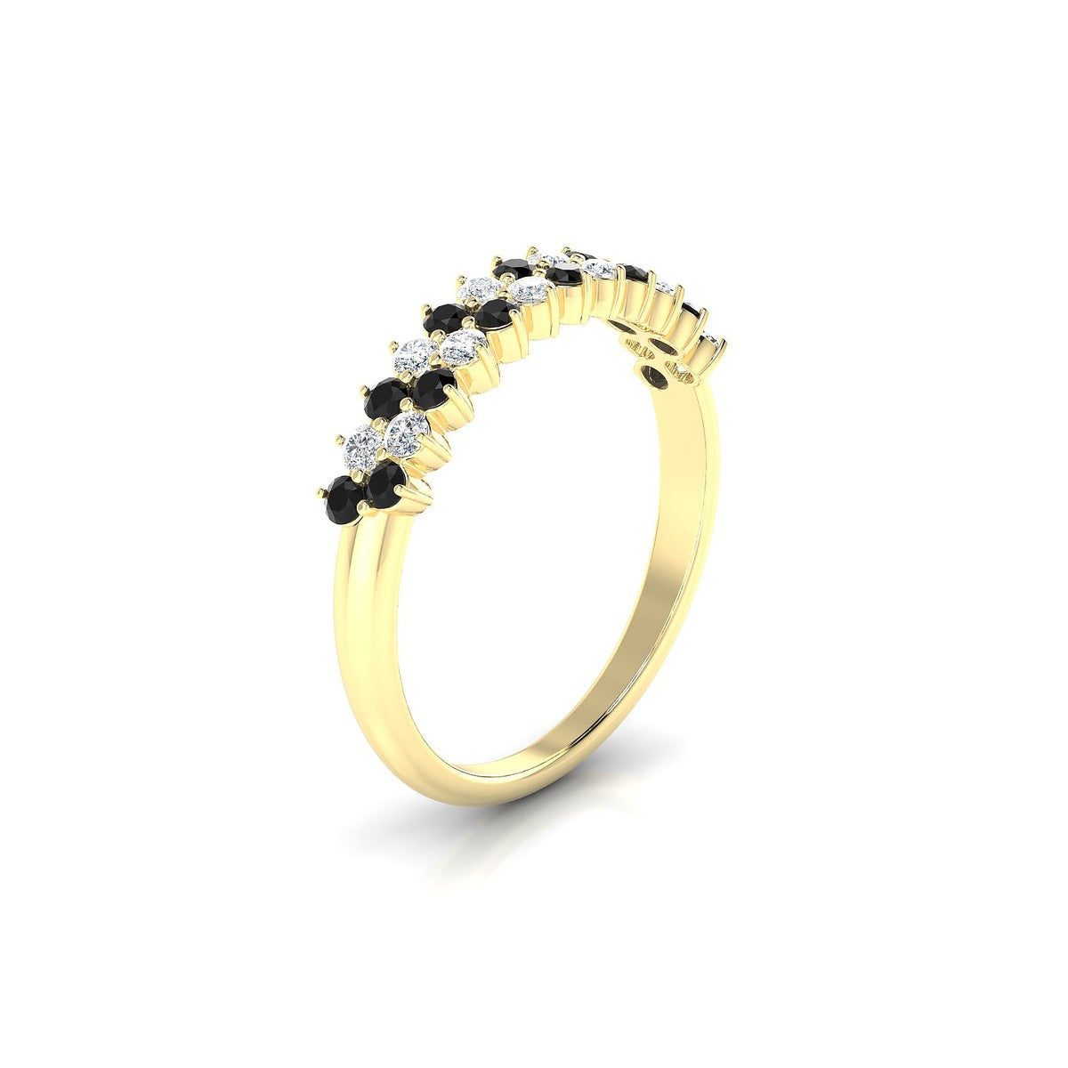 Valentine | 18k Yellow Gold 1.7 mm Round Black Diamond Ring