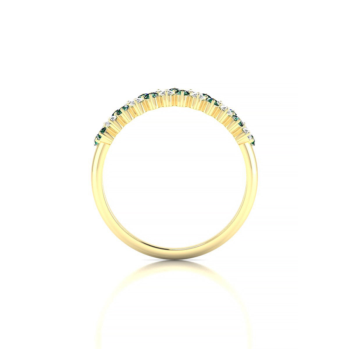 Valentine | 18k Yellow Gold 1.7 mm Round Emerald Ring