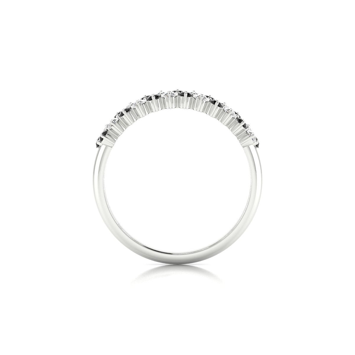 Valentine | 18k White Gold 1.7 mm Round Black Diamond Ring