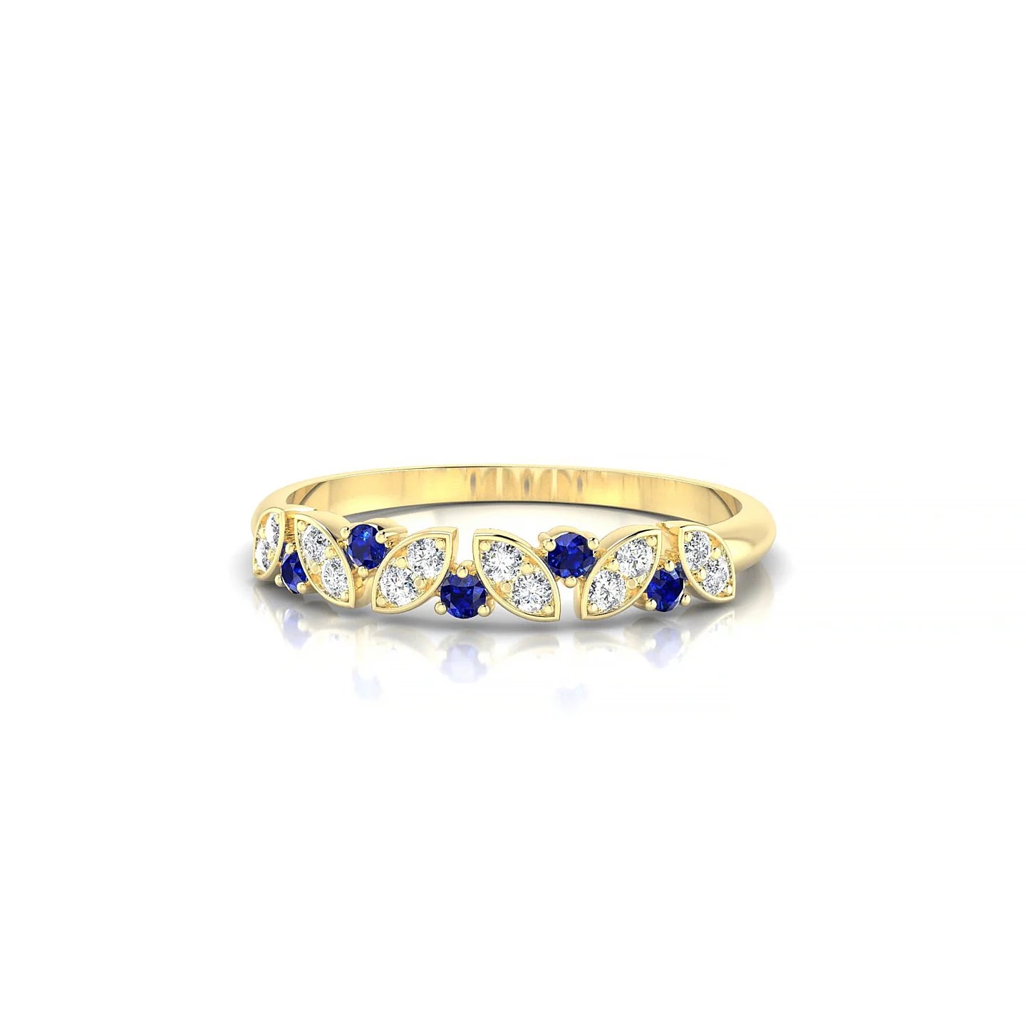 Veil | 18k Yellow Gold 1.5 mm Round Sapphire Ring
