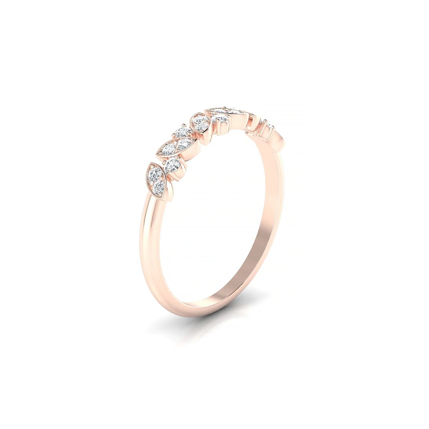 Veil | 18k Rose Gold 1.5 mm Round Diamond Ring