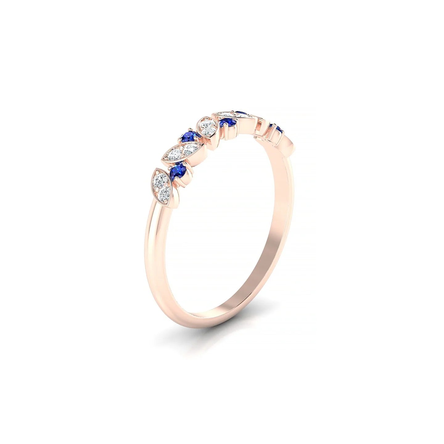 Veil | 18k Rose Gold 1.5 mm Round Sapphire Ring