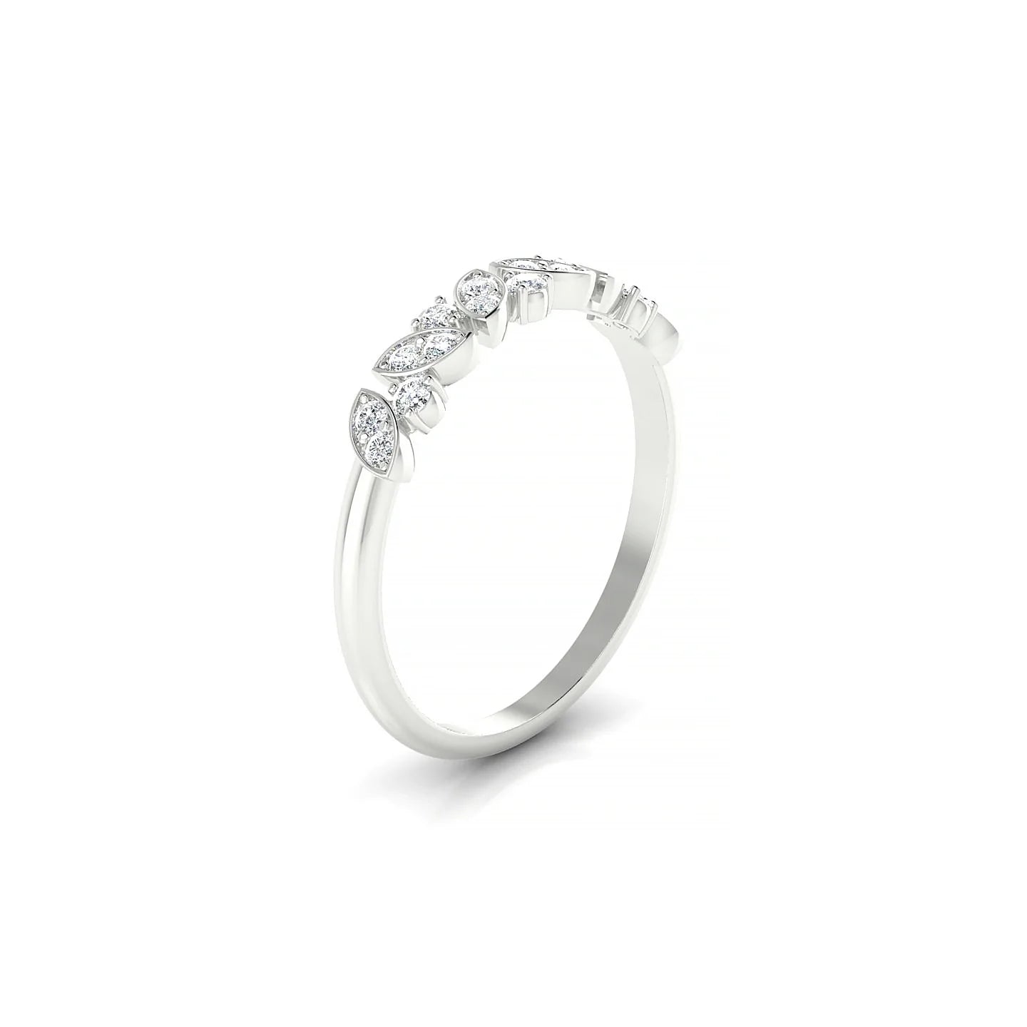 Veil | 18k White Gold 1.5 mm Round Diamond Ring