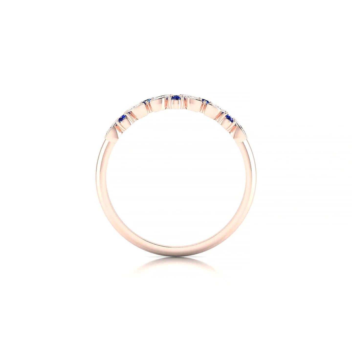 Veil | 18k Rose Gold 1.5 mm Round Sapphire Ring