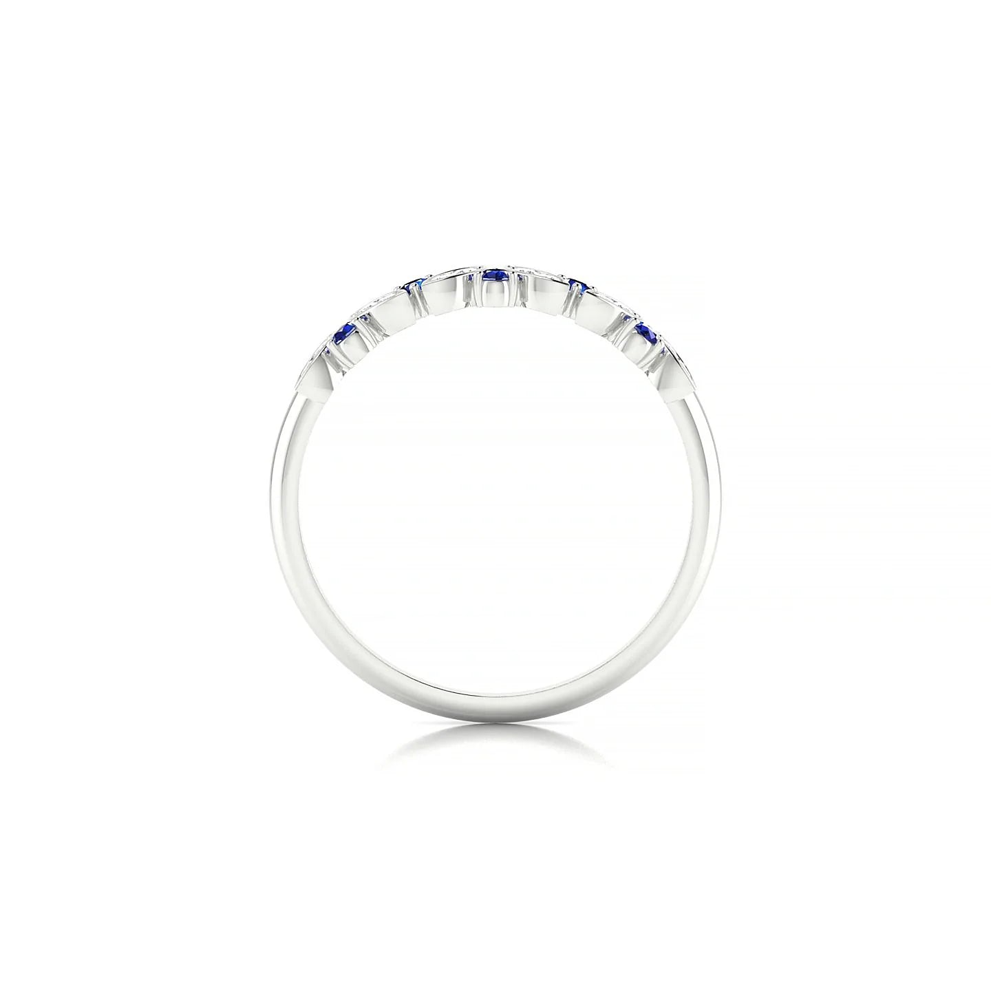 Veil | 18k White Gold 1.5 mm Round Sapphire Ring