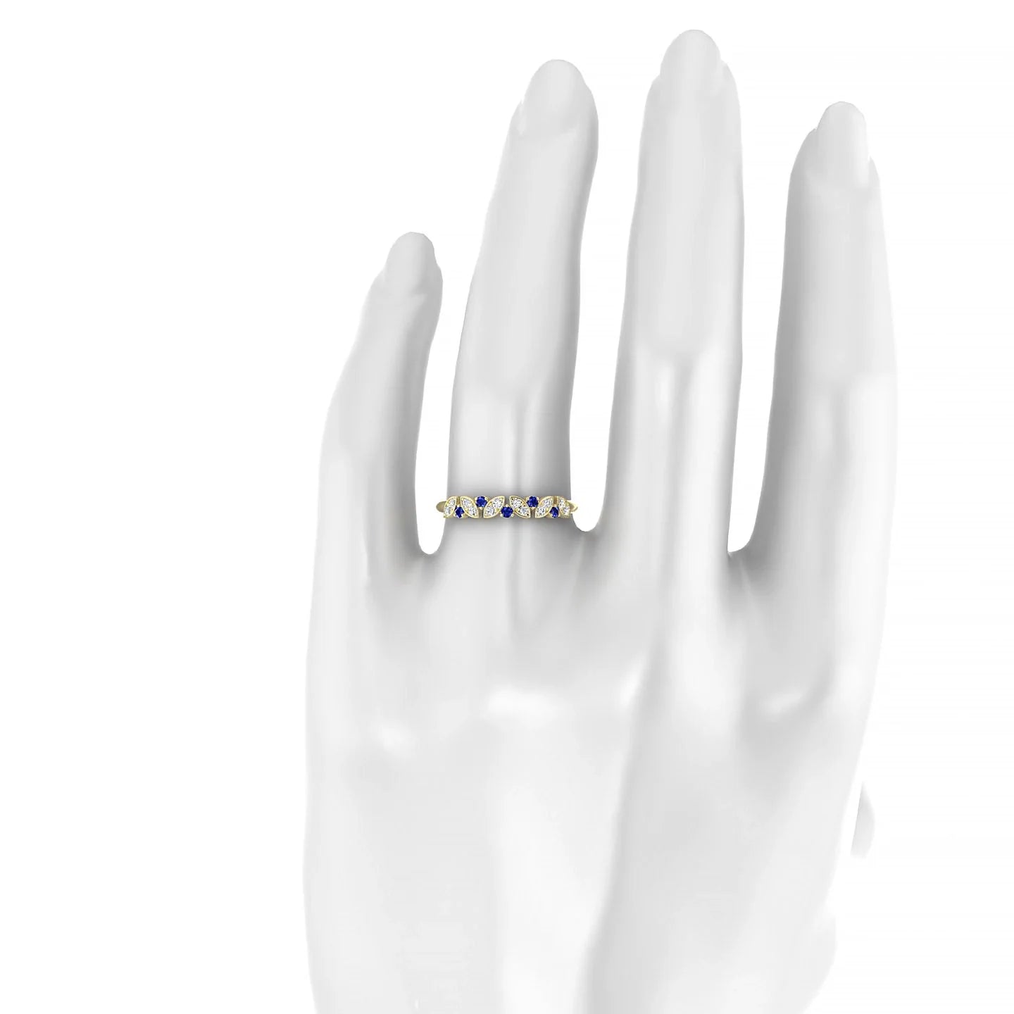 Veil | 18k Yellow Gold 1.5 mm Round Sapphire Ring