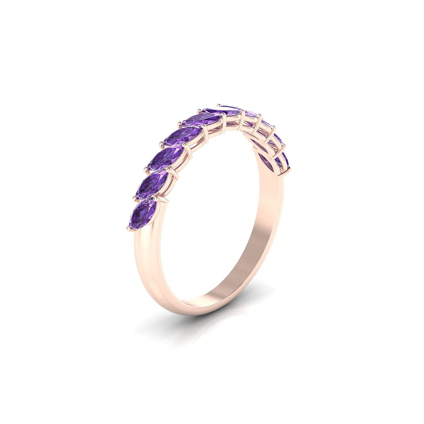Virtue | 18k Rose Gold 4 x 2 mm Marquise Amethyst Ring