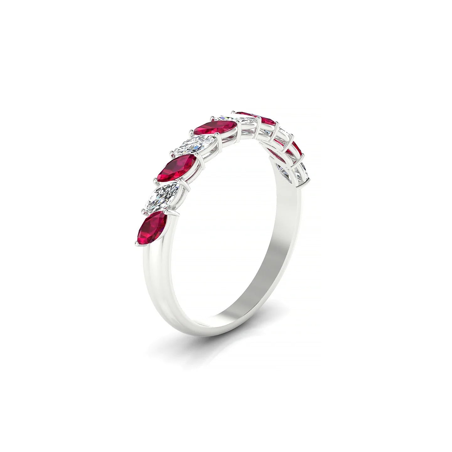 Virtue | 18k White Gold 4 x 2 mm Marquise Ruby & Diamond Ring